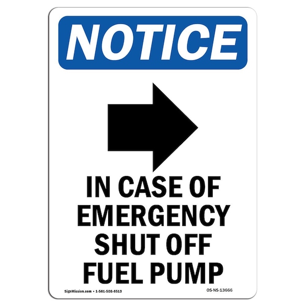 Signmission OSHA Sign, 10" H, Rigid Plastic, In Case Of Emergency Sign With Symbol, Portrait, V-13666 OS-NS-P-710-V-13666 - main